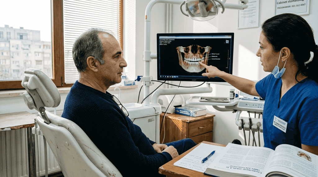 Tendințe în implantologia dentară 2026: ghid București 9 Programare la medicul stomatolog pentru evaluarea implantului dentar digital