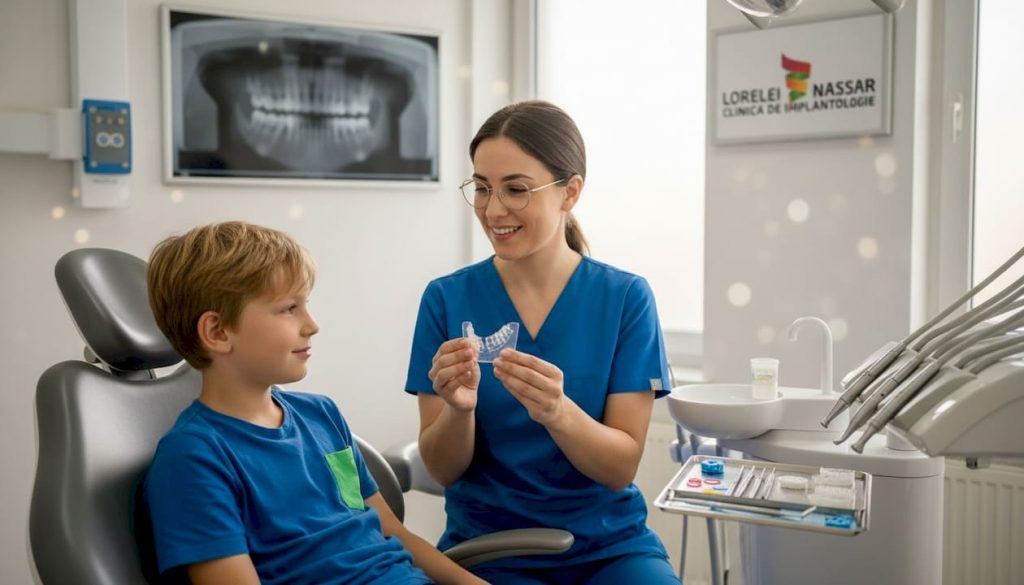 Copilul descoperă ce înseamnă tratamentul ortodontic și de ce este important pentru un zâmbet sănătos.