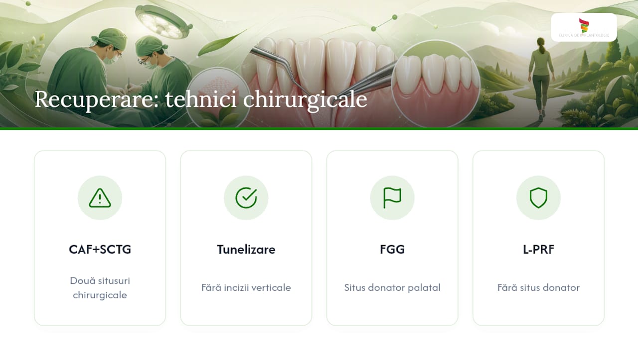 Compararea recuperării după diferite tehnici gingivale