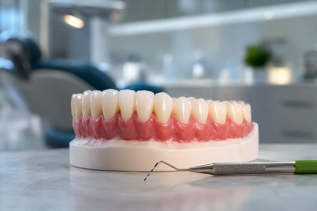 Model dentar cu margine gingivală bine conturată